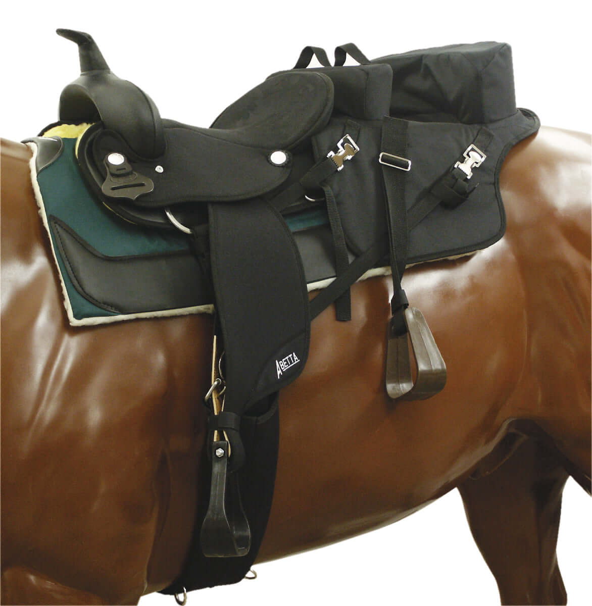 Abetta Buddy Seat - shown on horse - SKU 27202BK