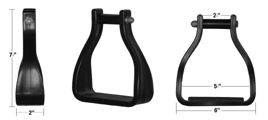 Abetta Bell Stirrups - Pair - dimensions - SKU 216091