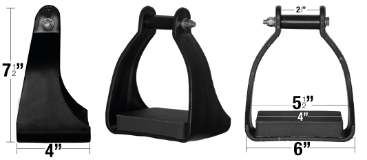 Abetta Endurance Trail Stirrups - Pair - dimensions - SKU 216721