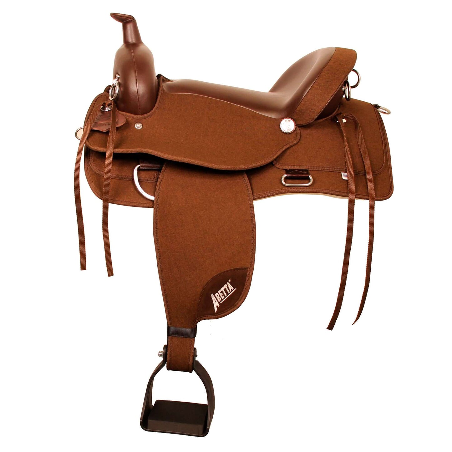 Abetta Deluxe Square Skirt Saddle Brown - FQH Bars - side view - SKU 20521-6-BR, SKU 20521-7-BR