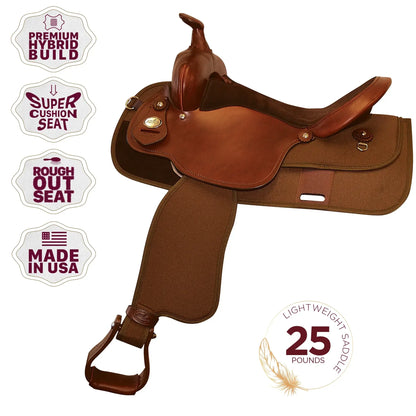 Fabtron Trail Saddle - Rough Out Seat - key features - SKU 7104, SKU 7108