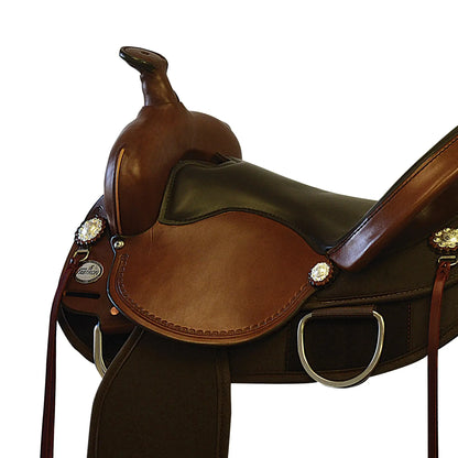 Fabtron Mule / Donkey Work & Trail Saddle  - side view close up - SKU 7162, SKU 7164, SKU 7166
