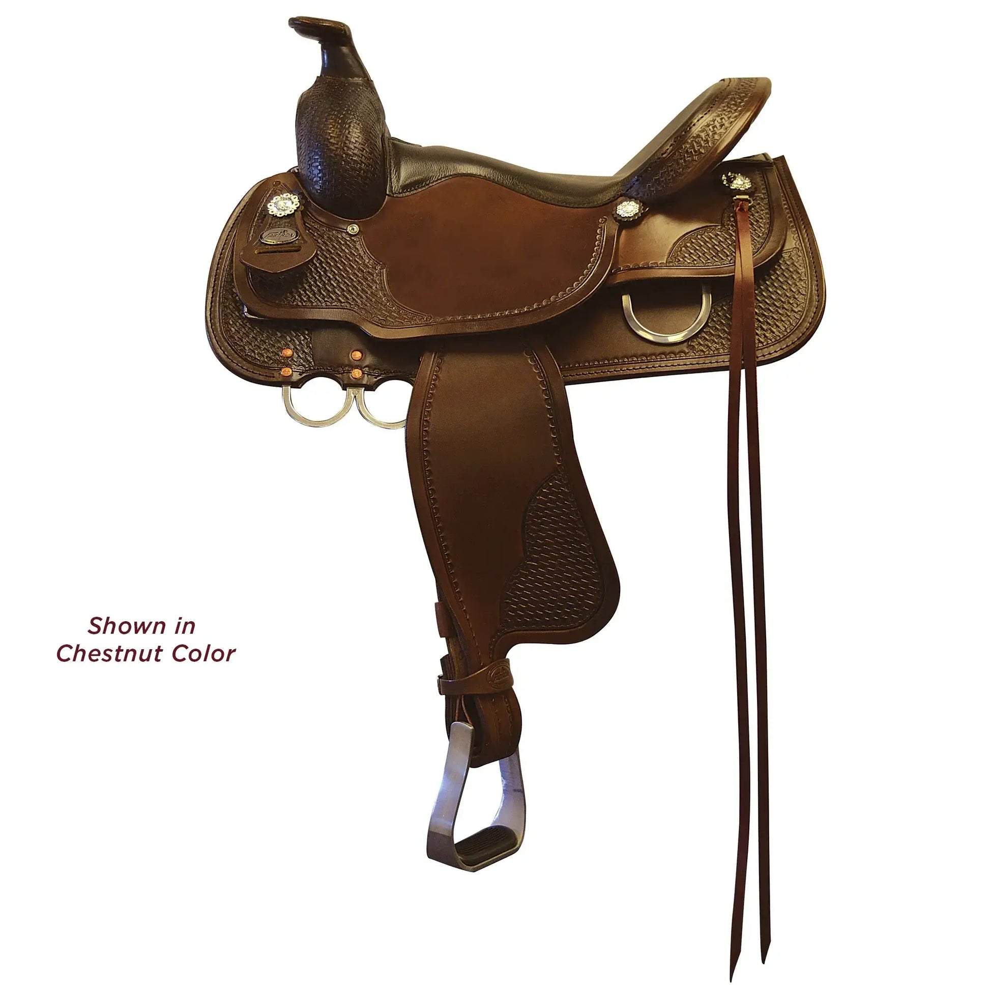 Fabtron Supreme Trail - Square Skirt Saddle - saddle in chestnut color - SKU 7718-C