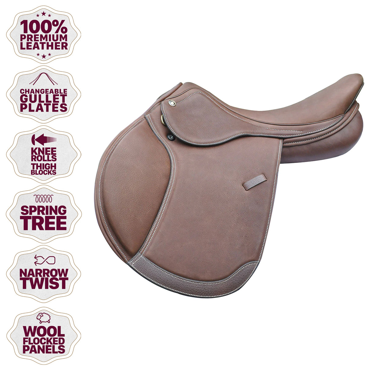 Pro‑Trainer Gold Deluxe Forward Flap Oak Calfskin IGS Saddle