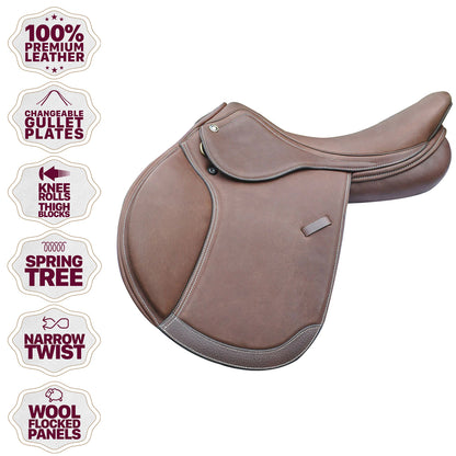Pro‑Trainer Gold Deluxe Forward Flap Oak Calfskin IGS Saddle